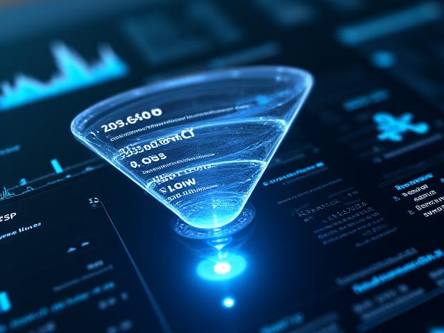 Screenshot of Tech Mares marketing dashboard showing a glowing funnel visualization with key ROI metrics like CAC and LTV at each stage.